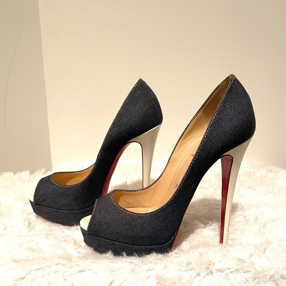 Christian Louboutin Denim Lady Peep (Authentic) - Picture 2 of 9